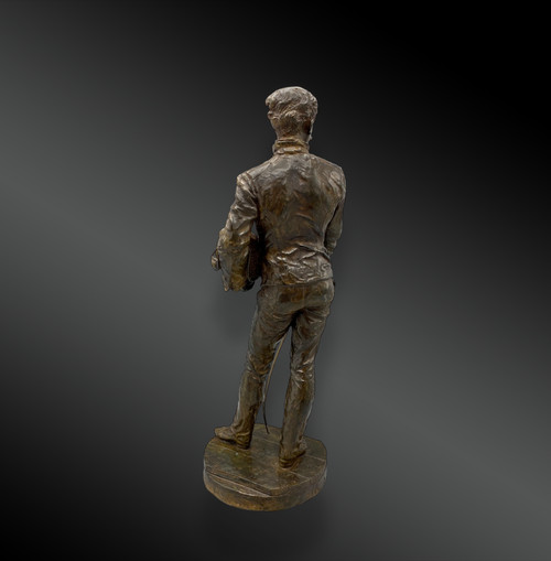 Fencer; bronze sculpture signed Ch. Lebourg. France 1891