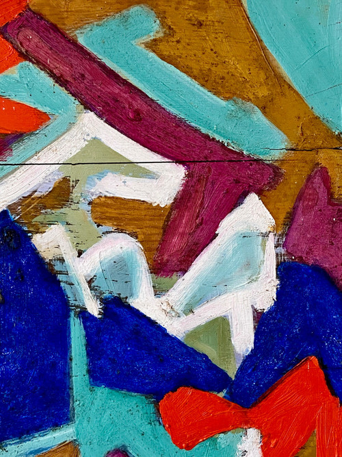 Andrée Simon (1896-1981), Abstract Composition, Oil on panel, 1978.