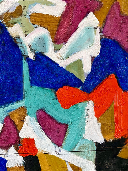 Andrée Simon (1896-1981), Abstract Composition, Oil on panel, 1978.