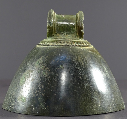 Indonesia, Majapahit period, Circa 15th Century, Geometrically Decorated Bronze Bell.