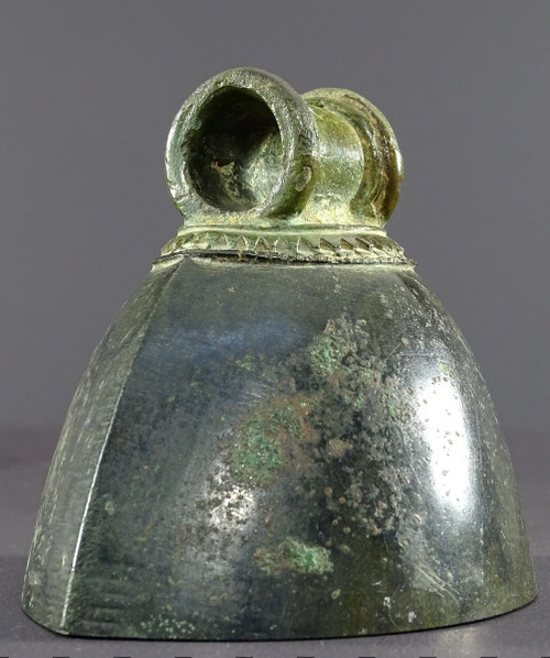 Indonesia, Majapahit period, Circa 15th Century, Geometrically Decorated Bronze Bell.