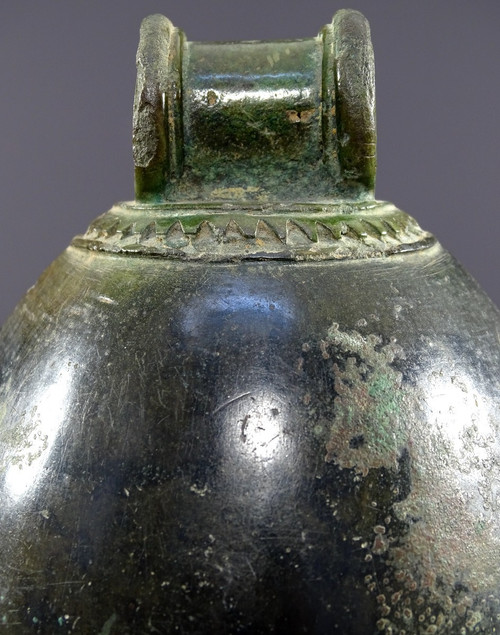 Indonesia, Majapahit period, Circa 15th Century, Geometrically Decorated Bronze Bell.