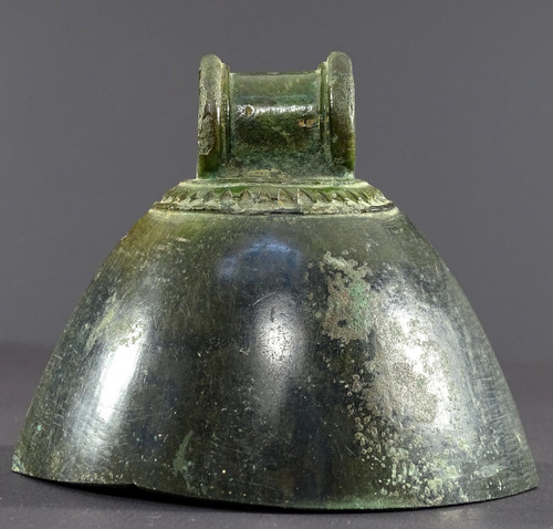 Indonesia, Majapahit period, Circa 15th Century, Geometrically Decorated Bronze Bell.