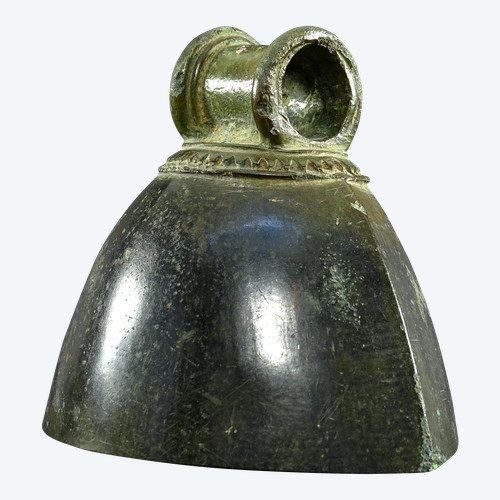 Indonesia, Majapahit period, Circa 15th Century, Geometrically Decorated Bronze Bell.