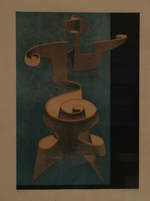 Lithograph countersigned by J. Enzathur 48/100 modern composition