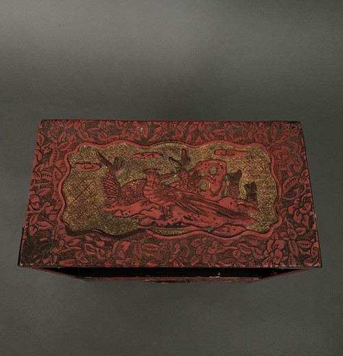 Asian lacquer cabinet 7 drawers 20th century