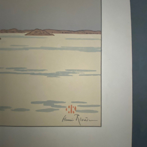 Lithographie par Henri Rivière Le Calme Plat