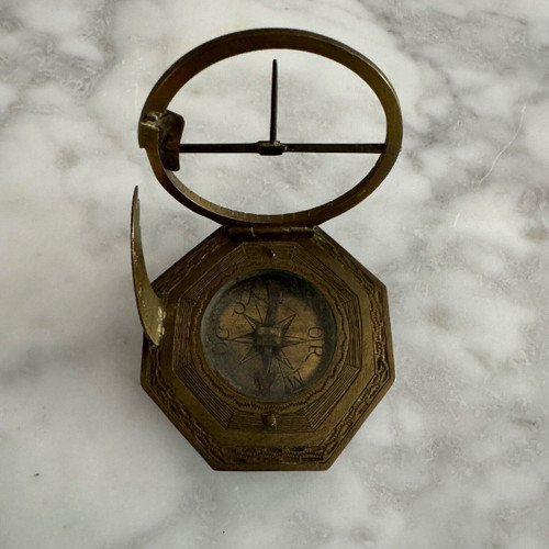 Sundial and pocket compass by Augsburglout 18th century