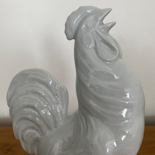 1930 Limoges porcelain rooster nightlight France