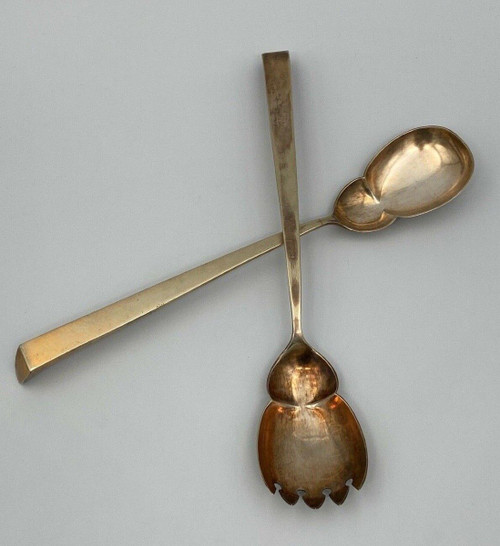 Pair of silver and vermeil cutlery, Cupid hallmark, 19th century 177 grams