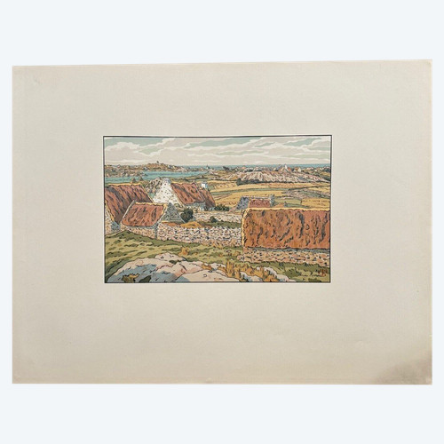 Lithograph by Henri Rivière L'Ile de Bréhat - Le Beau Pays de Bretagne