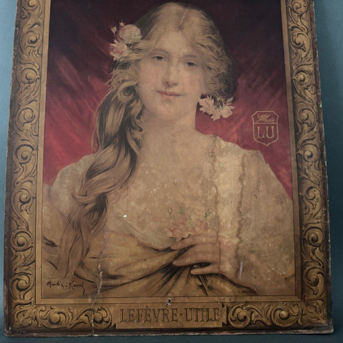 Panonceau LU 1903 La Femme aux Roses par Martin Kuvel imp. F. Champenois