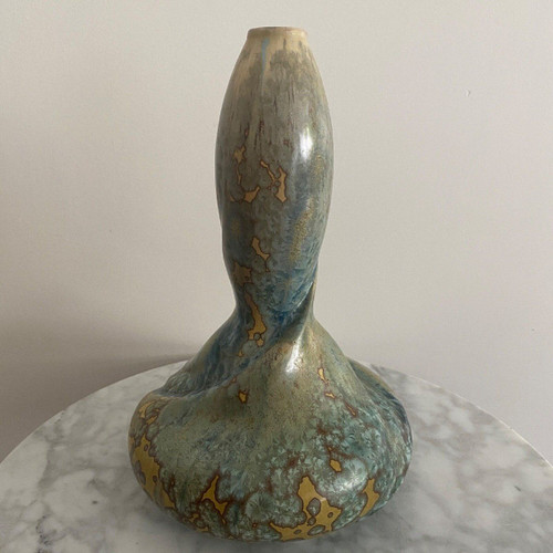 Pierrefonds stoneware 1900 Art Nouveau vase