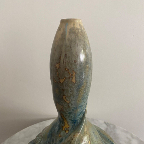 Pierrefonds stoneware 1900 Art Nouveau vase