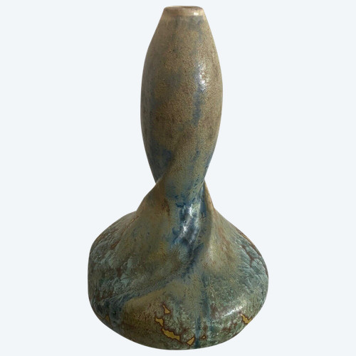 Pierrefonds stoneware 1900 Art Nouveau vase