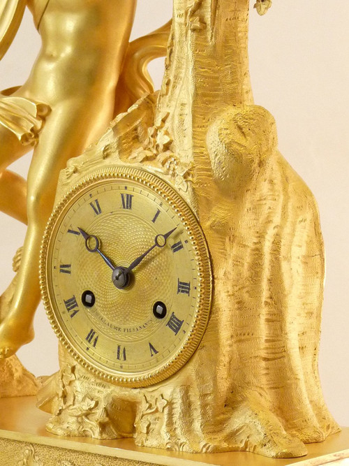 Restoration-period clock in gilt bronze