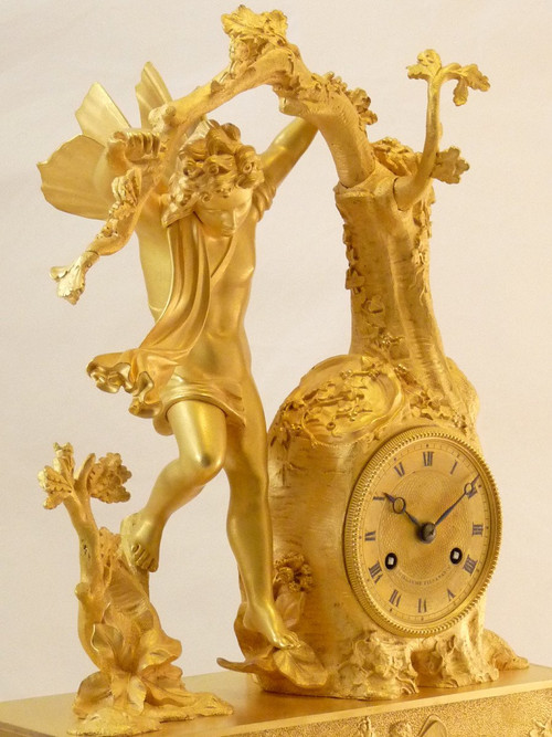 Restoration-period clock in gilt bronze