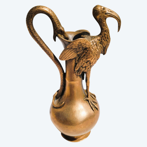 Vase à l'ibis et au serpent d'après Christophe Fratin fin 19ème