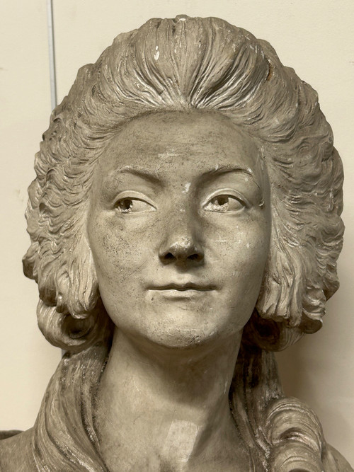 Marie-thèrèse-louise De Savoie- Carignan Princesse De Lamballe (1749-1792)  Buste En Plâtre 