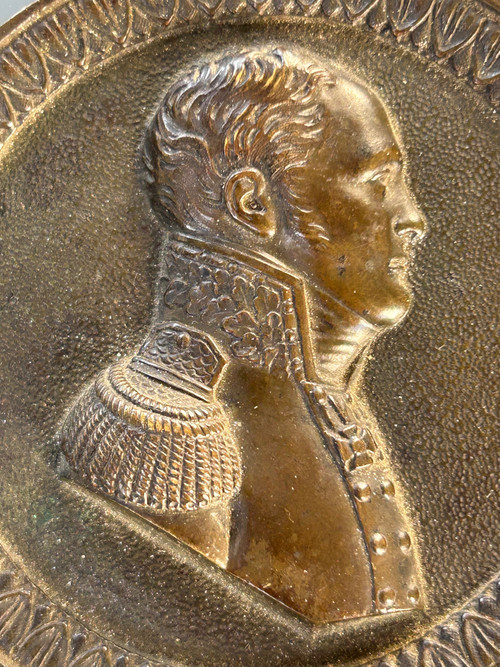 Pair De Médaillons En Bronze Premier Empire - Portraits En Profil- Napoléon Bonaparte