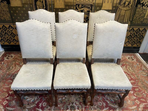 Set of 6 Louis XIII sheep bone chairs