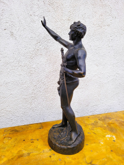 Ruffony, Le Serment, Bronze Sculpture Signed, Late 19th / Early 20th Century