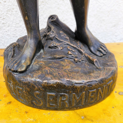 Ruffony, Le Serment, Bronze Sculpture Signed, Late 19th / Early 20th Century