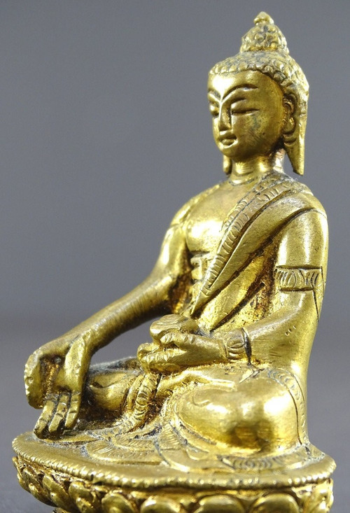 China, 1930/1950er Jahre, Miniatur-Buddha-Statue aus Bronze.