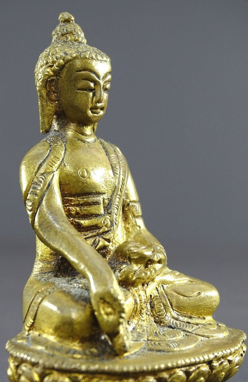 China, 1930/1950er Jahre, Miniatur-Buddha-Statue aus Bronze.