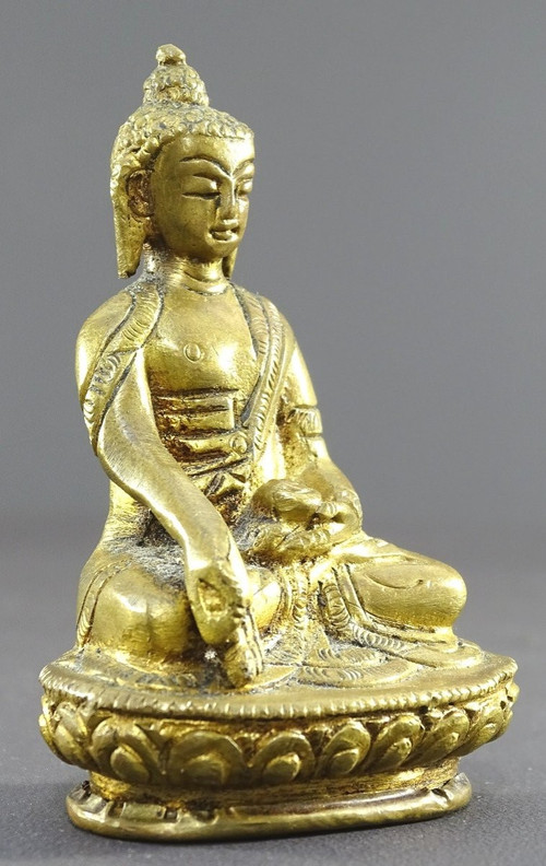 China, 1930/1950er Jahre, Miniatur-Buddha-Statue aus Bronze.