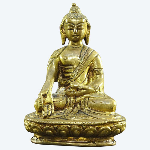 China, 1930/1950er Jahre, Miniatur-Buddha-Statue aus Bronze.