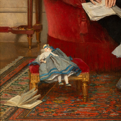 Die Stickereistunde - Gustave de Jonghe (1829-1893)