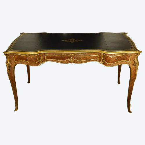 A Louis XV style bureau plat, circa 1880