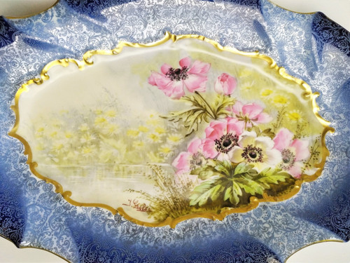 Limoges Porcelain Hand Painted Signed Dish 1915