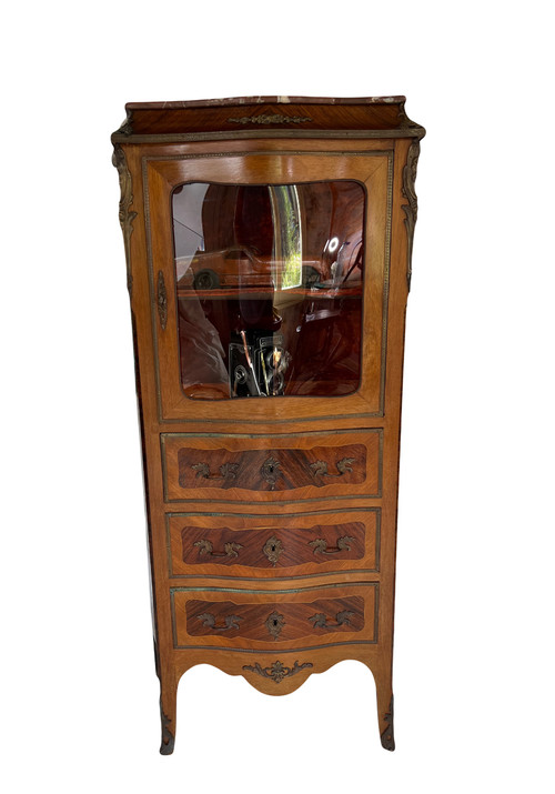 Rare Vitrine Louis XV 19ème Siècle