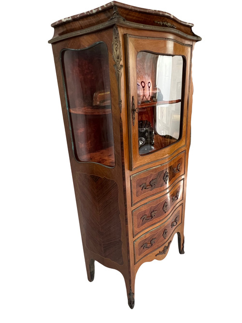 Rare Vitrine Louis XV 19ème Siècle