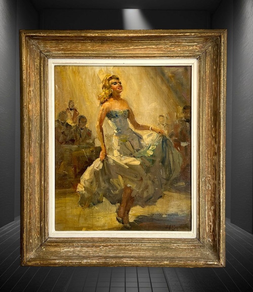 PAINTING / OIL ON CANVAS SIGNED FROM THE 50S REPRESENTING A DANCER