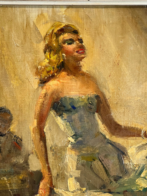 PAINTING / OIL ON CANVAS SIGNED FROM THE 50S REPRESENTING A DANCER