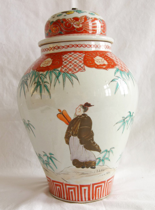 Chinese porcelain vase lamp, famille verte