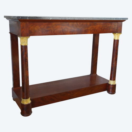 Important Empire period console in mahogany and gilded bronze, in the style of Jacob Desmalter