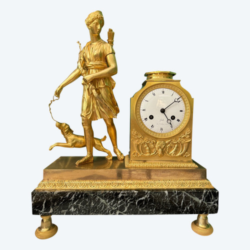 Hervorragende Uhr „Diana die Jägerin“, signiert von Claude Galle, Empire-Zeit. 