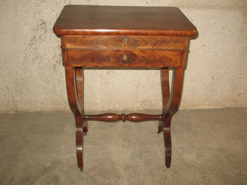 Empire style work table in Cuban mahogany, mid-19th century