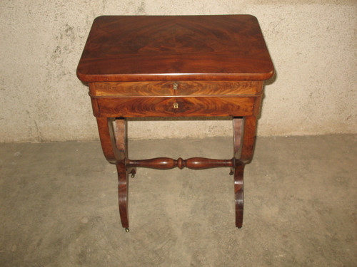 Empire style work table in Cuban mahogany, mid-19th century