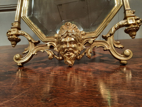 19th century Regency style bronze living room mirror.