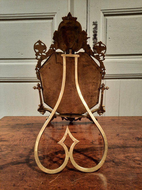 19th century Regency style bronze living room mirror.