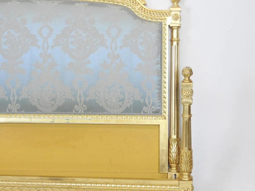 Louis XVI style bed in gilded wood