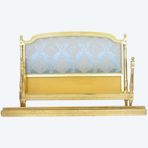 Louis XVI style bed in gilded wood