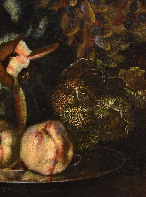 Still Life Of Fruit With Green Woodpecker, Franz Werner Von Tamm (hamburg 1658 - Vienna 1754) 