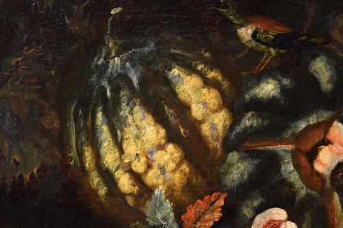 Still Life Of Fruit With Green Woodpecker, Franz Werner Von Tamm (hamburg 1658 - Vienna 1754) 