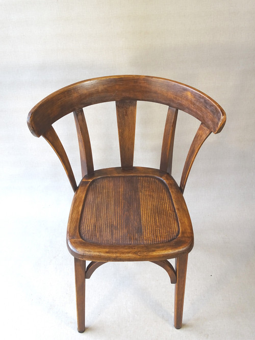 Fauteuil de bureau bois courbé bistrot -1950-